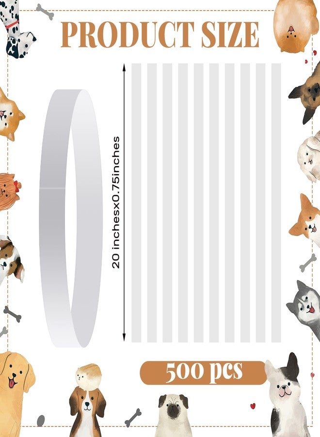 Clysee 500 Count 20inch Adjustable Paper Dog Collars with Tear Resistant Waterproof Whelping Collars Paper Puppy ID Bands Adhesive Pet Identification Tags for Newborn Dog Cat Hospitals(White) - Image 2